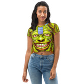 Rhythmic Rainforest All-Over Print Crop Tee - Beyond T-shirts